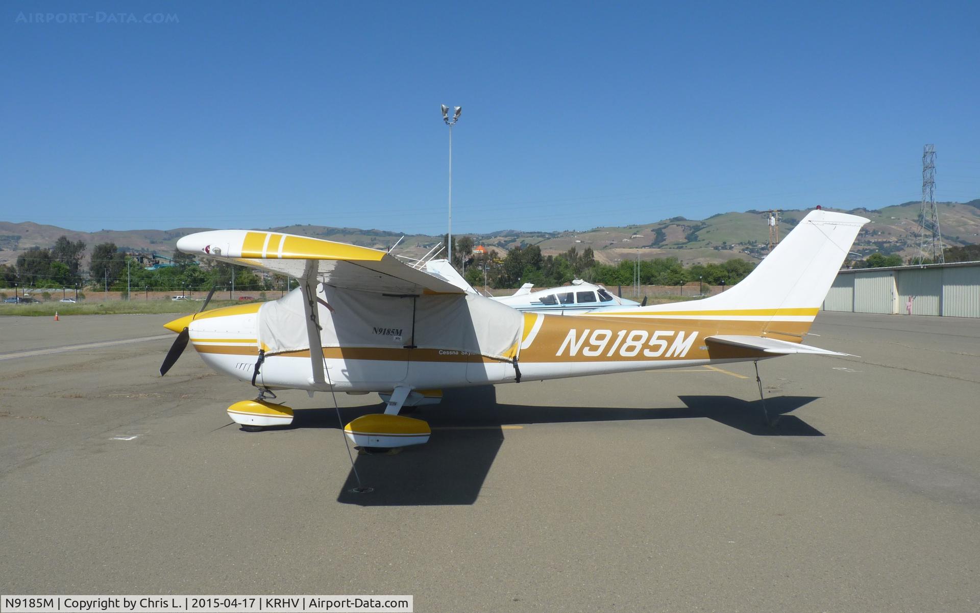 N9185M, 1976 Cessna 182P Skylane C/N 18264730, A local 1976 Cessna 182P sitting at the south tie downs at Reid Hillview.
