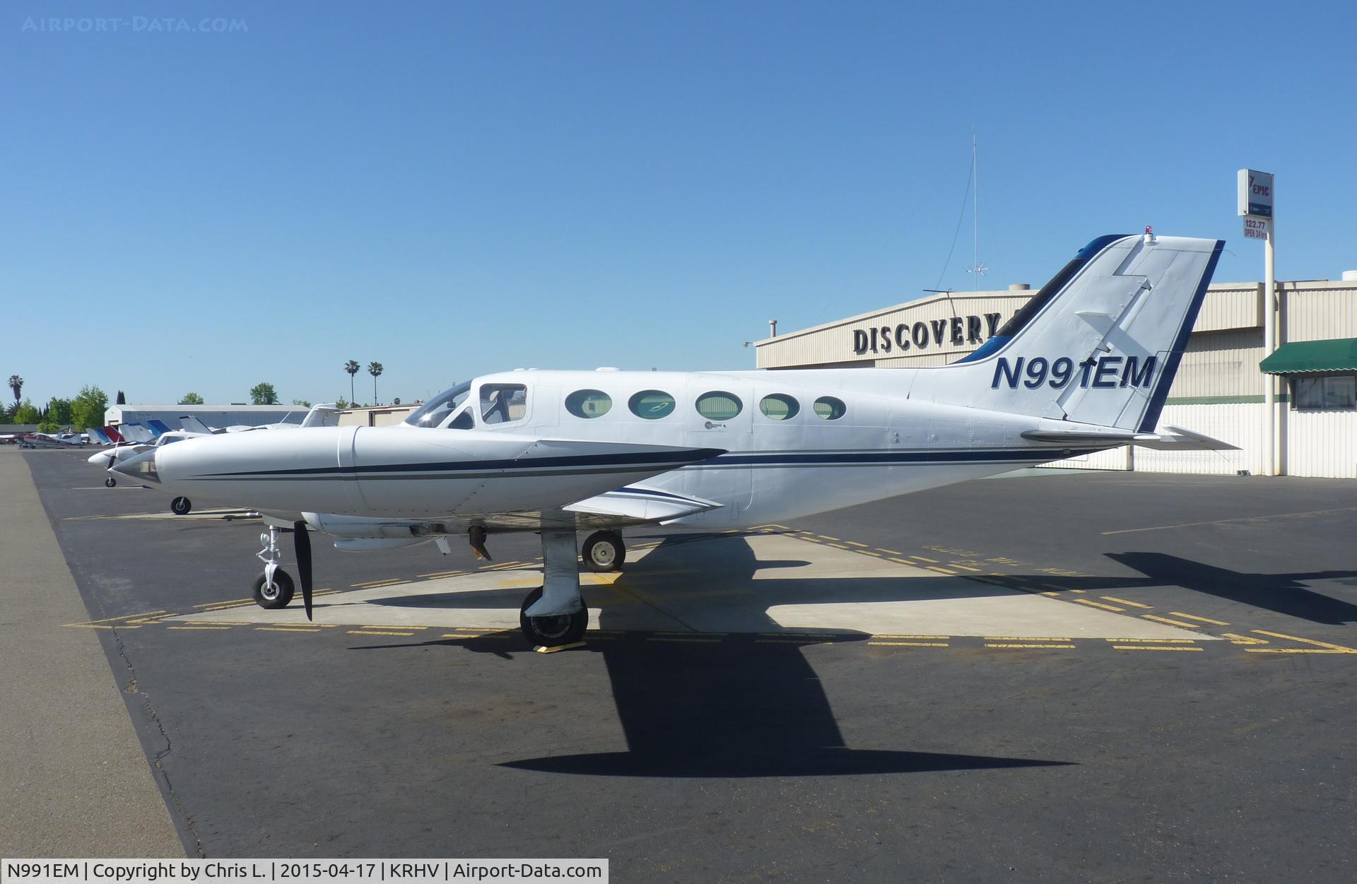 N991EM, Cessna 414 Chancellor C/N 414-0948, A transient Cessna 414 sitting at Nice Air.