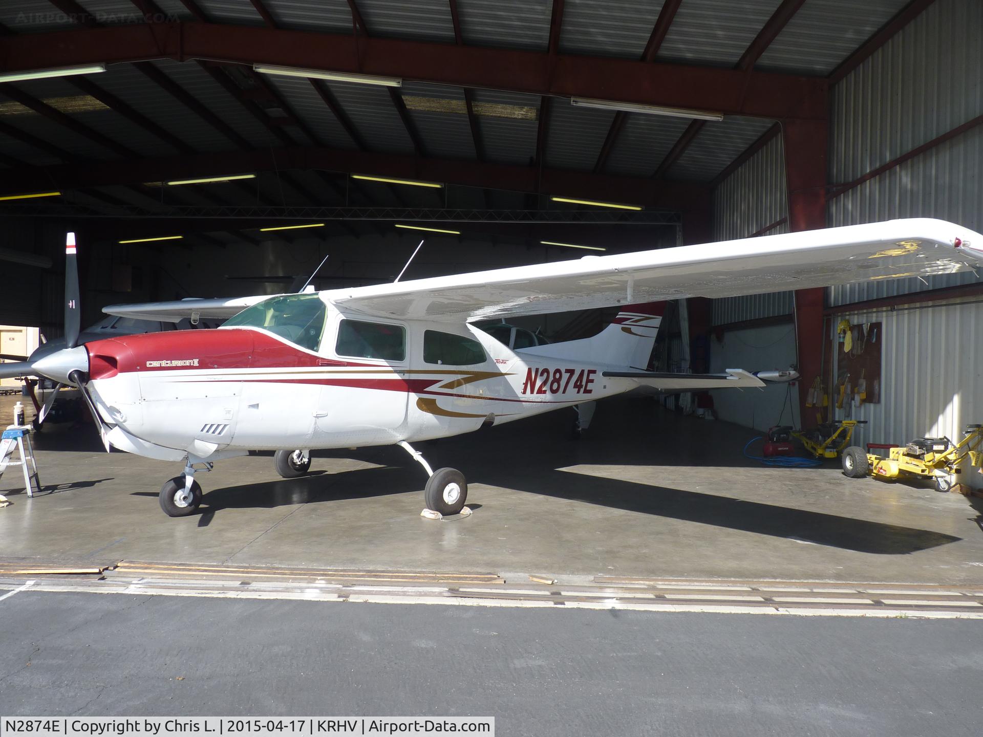 N2874E, Cessna T210M Turbo Centurion C/N 21062773, A Cessna T210 sitting inside the Lafferty Aircraft Sales hangar for sale.