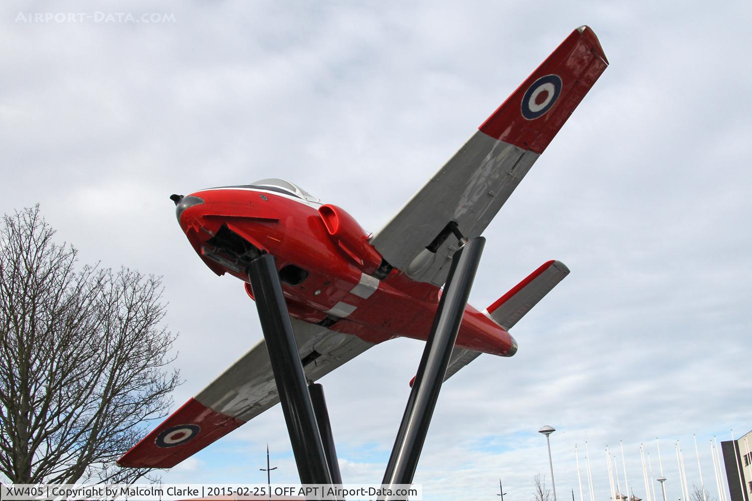 XW405, 1971 BAC 84 Jet Provost T.5A C/N EEP/JP/1027, BAC 84 Jet Provost T.5A now displayed at Hartlepool College campus. February 25th 2015. See http://www.hartlepoolfe.ac.uk/collegesaircrafttakesskies/