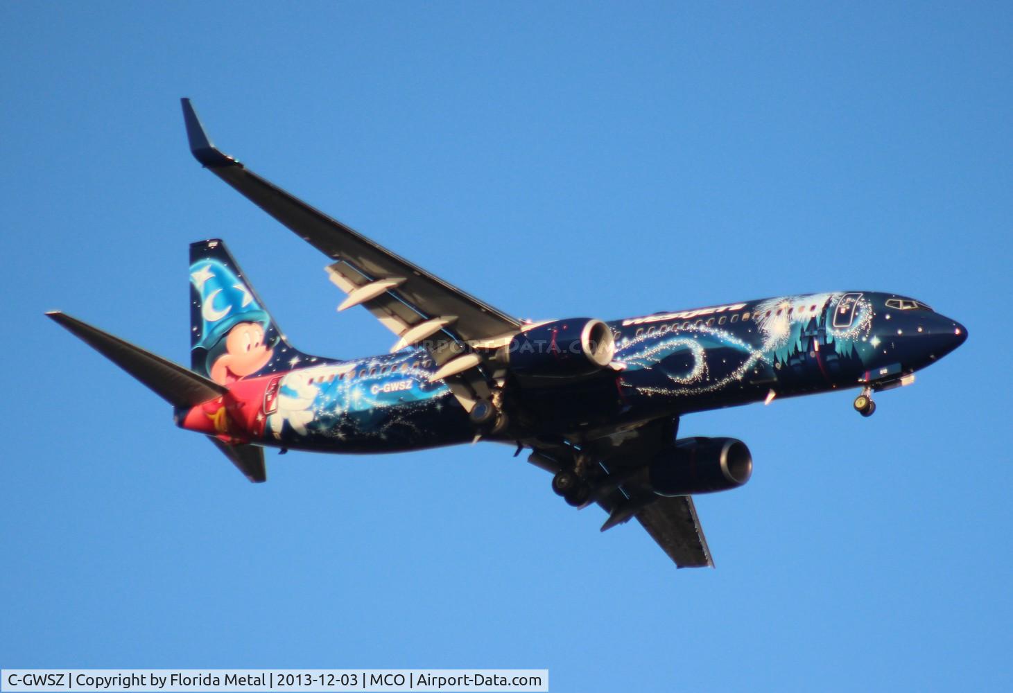 C-GWSZ, 2010 Boeing 737-8CT C/N 37092, West Jet Disney