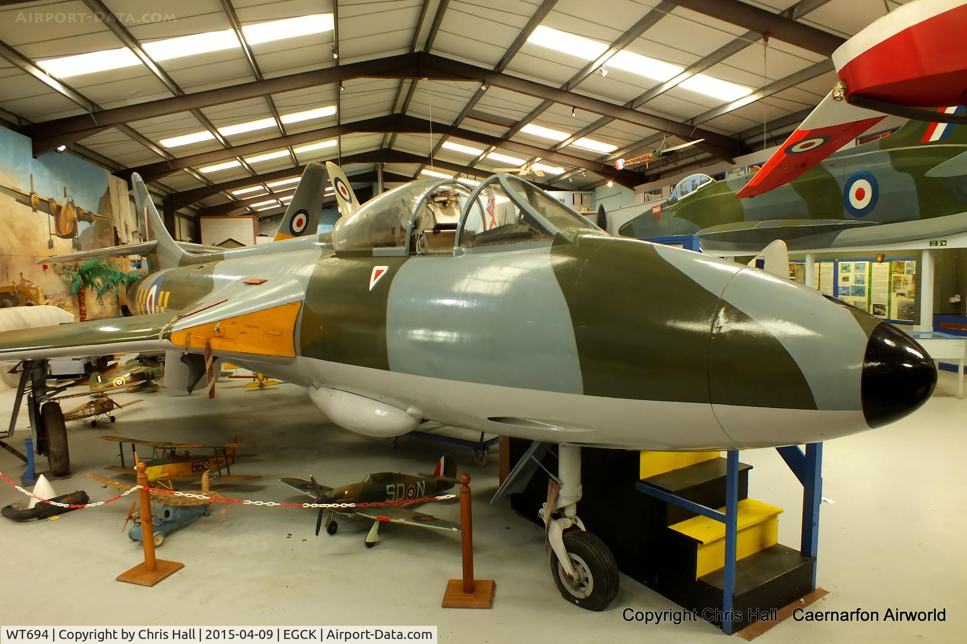 WT694, 1954 Hawker Hunter F.1 C/N 41H/665511, at Caernarfon Airworld