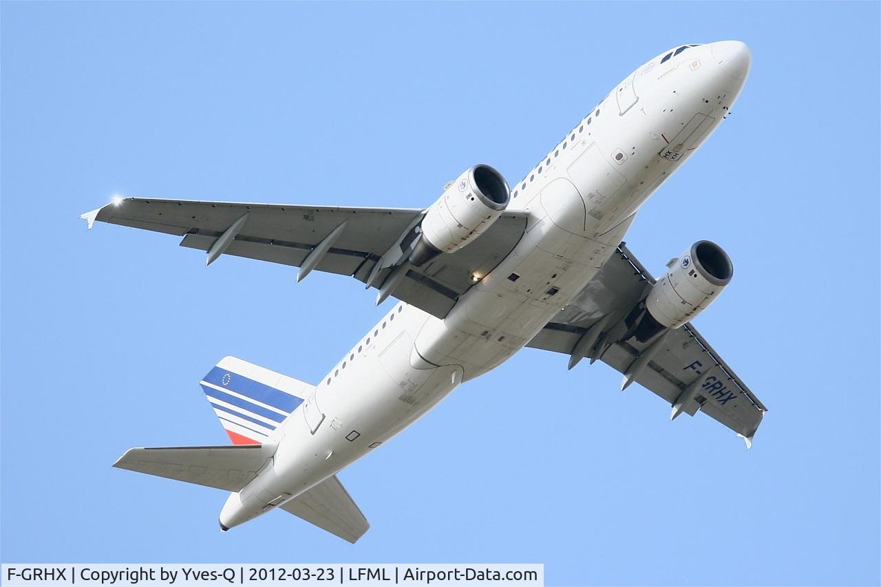 F-GRHX, 2001 Airbus A319-111 C/N 1524, Airbus A319-111, Take-off rwy 13L, Marseille-Provence Airport (LFML-MRS)