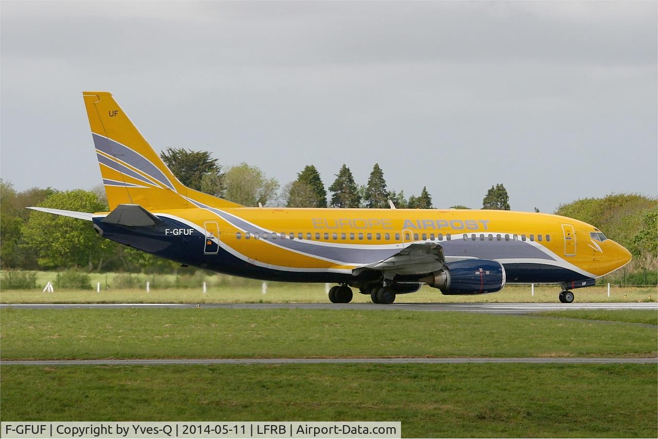 F-GFUF, 1989 Boeing 737-3B3QC C/N 24388, Boeing 737-3B3QC, Taxiing to holding point rwy 25L, Brest-Bretagne airport (LFRB-BES)