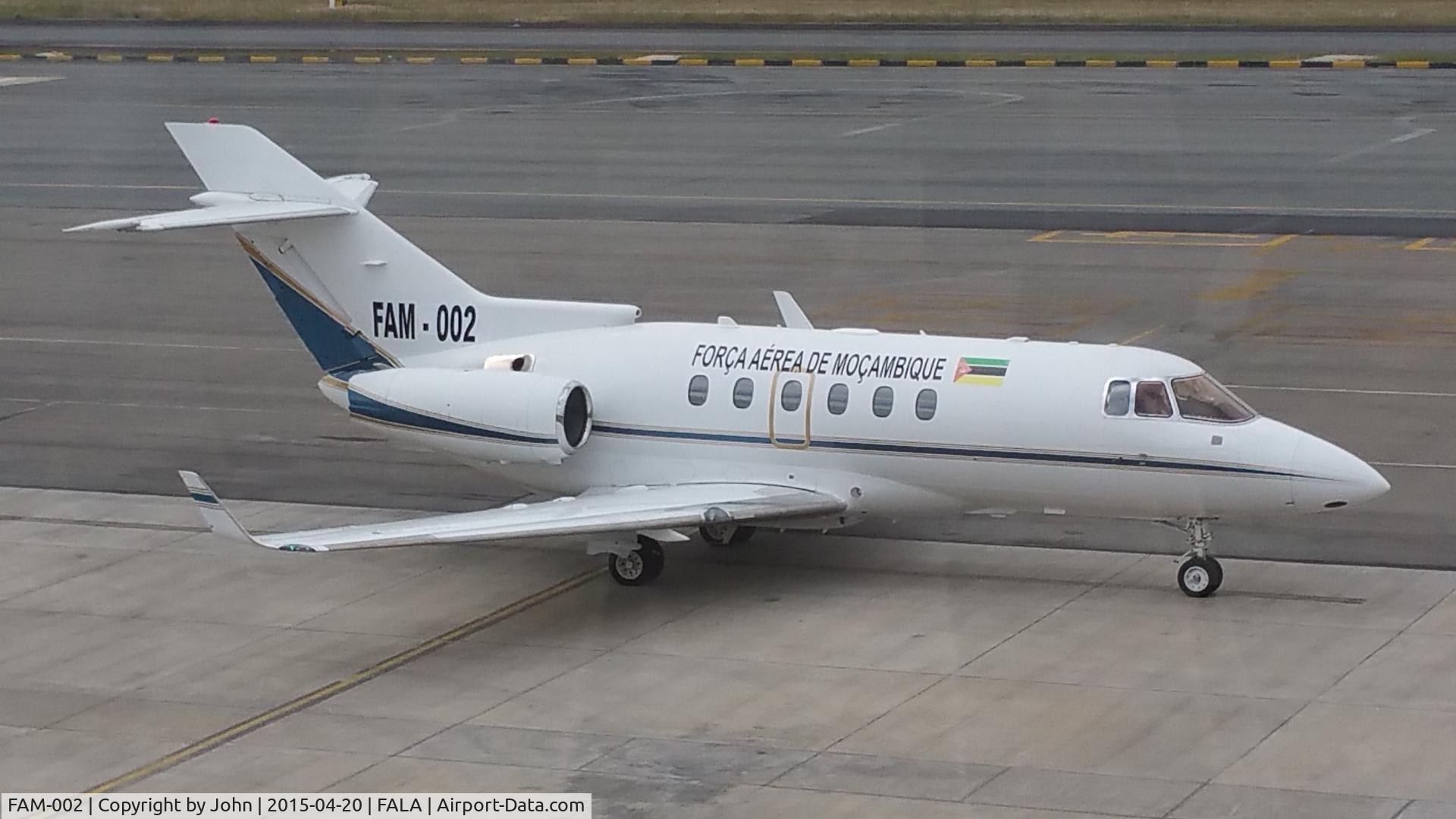 FAM-002, 2005 Raytheon Hawker 850XP C/N 258750, FAM-002 at Lanseria International (FALA) on Monday 20 April 2015.