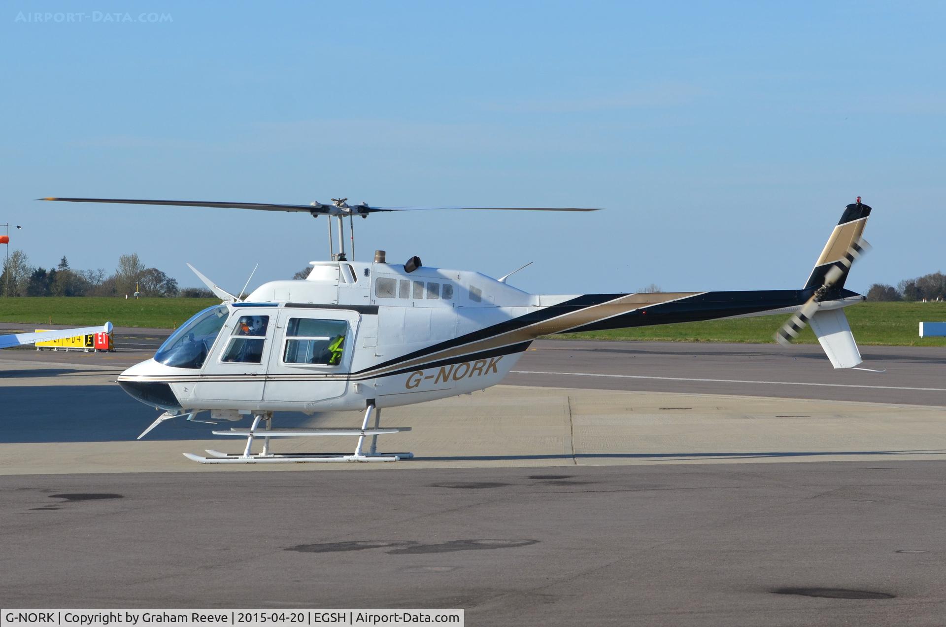 G-NORK, 1982 Bell 206B JetRanger III C/N 3615, Parked at Norwich.