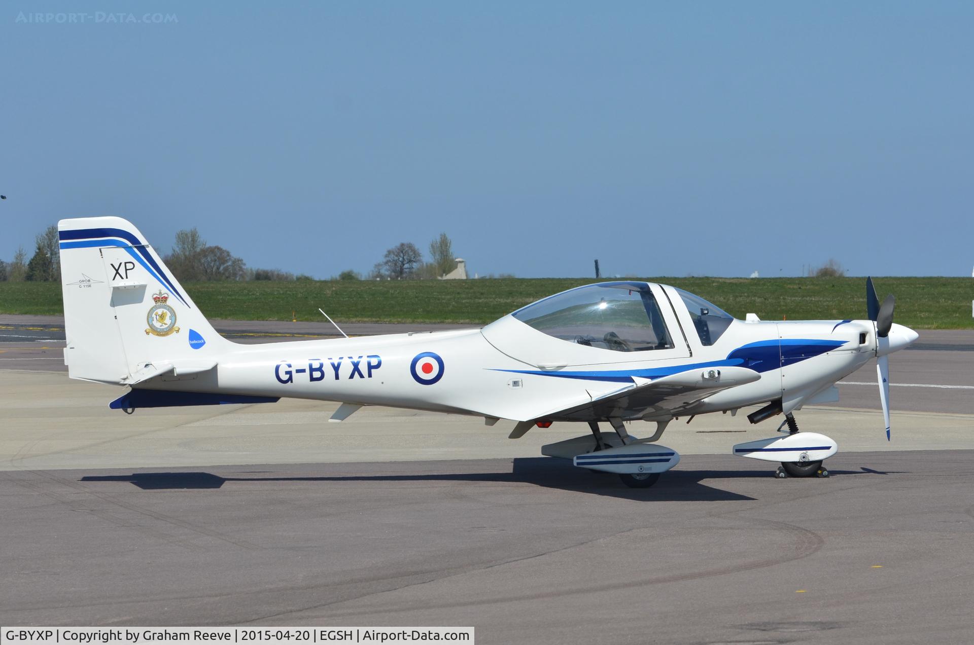 G-BYXP, 2001 Grob G-115E Tutor T1 C/N 82176/E, Parked at Norwich.