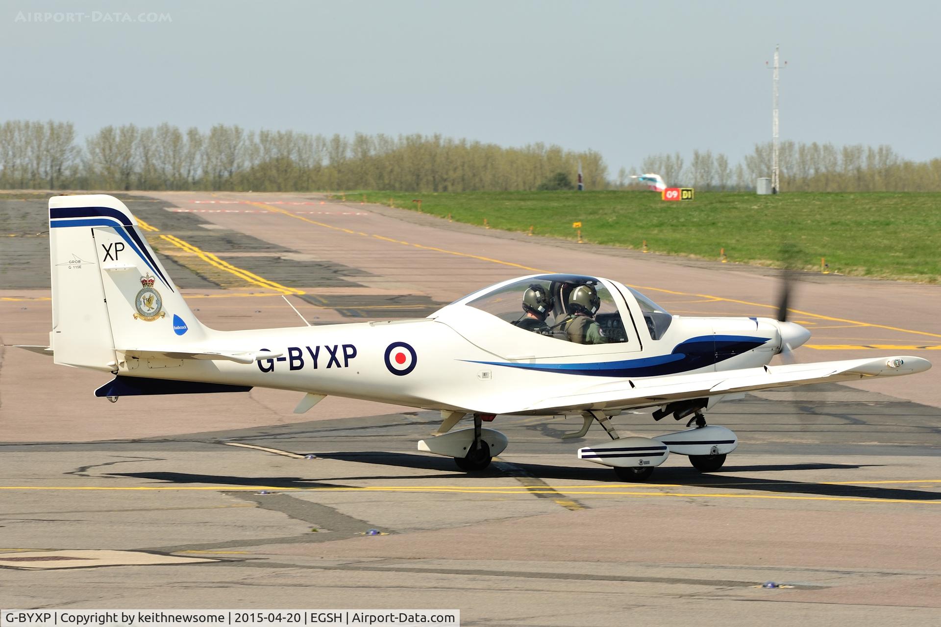 G-BYXP, 2001 Grob G-115E Tutor T1 C/N 82176/E, About to leave.