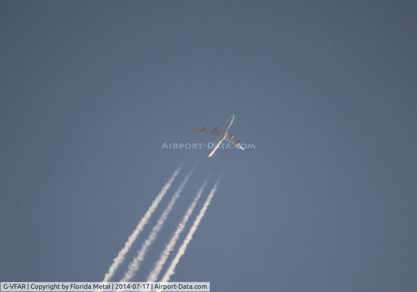 G-VFAR, 1998 Airbus A340-313X C/N 225, Virgin Atlantic A340-300 flying over Livonia Michigan at 32,000 ft ORD-LHR via flightradar24