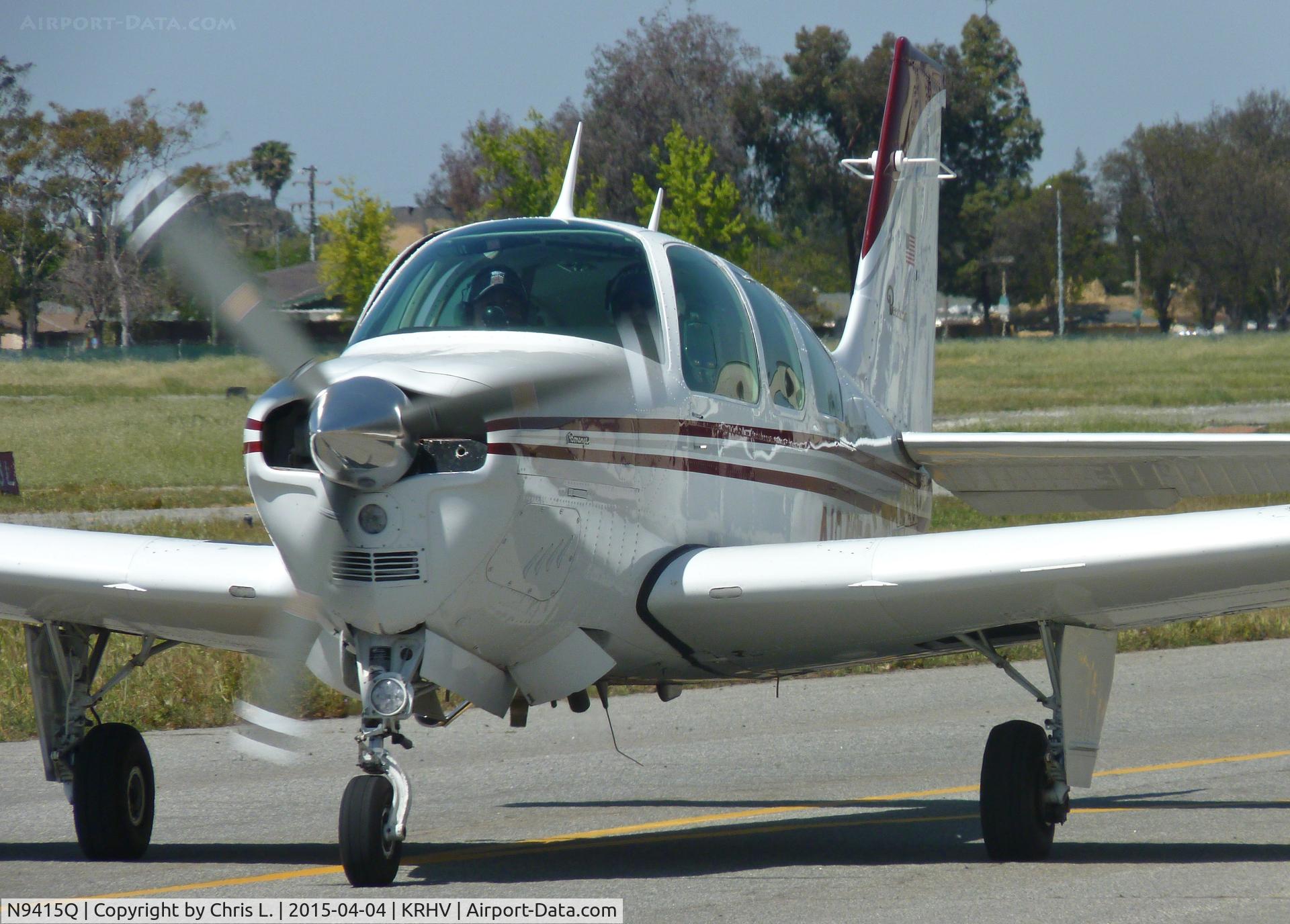 N9415Q, 1972 Beech F33A Bonanza C/N CE-362, A local 1972 Beechcraft Bonanza 33A taxing to runway 31R at Reid Hillview.
