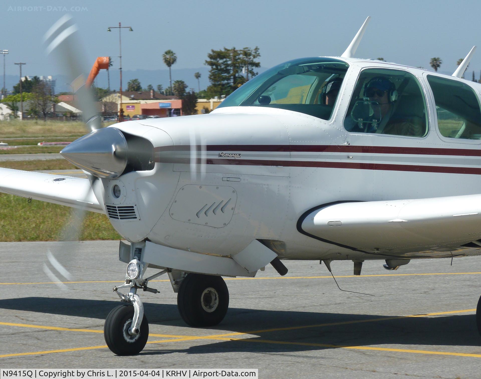 N9415Q, 1972 Beech F33A Bonanza C/N CE-362, A local 1972 Beechcraft Bonanza 33A taxing to runway 31R at Reid Hillview.