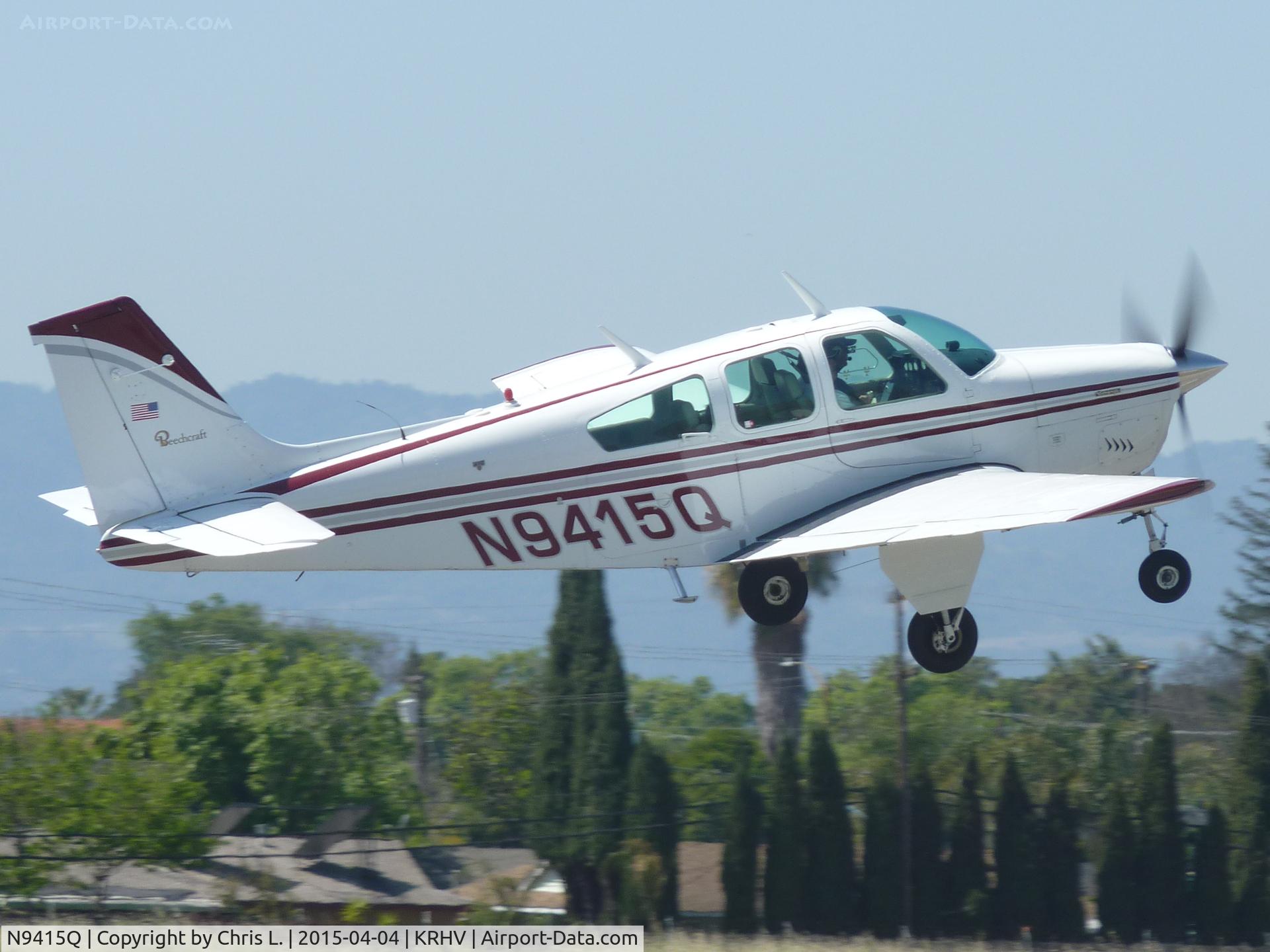N9415Q, 1972 Beech F33A Bonanza C/N CE-362, A local 1972 Beechcraft Bonanza 33A taking off on runway 31R at Reid Hillview.