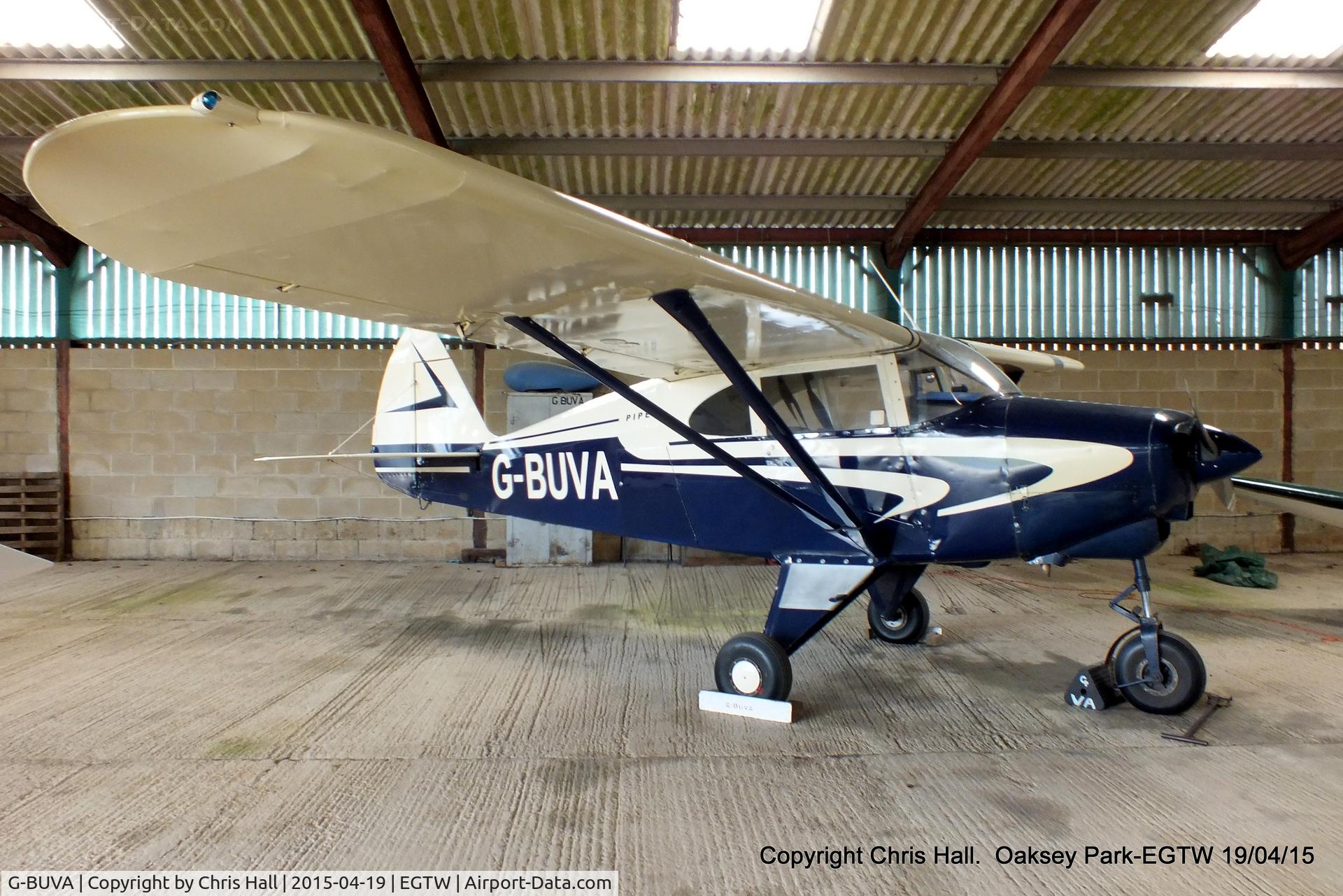 G-BUVA, 1959 Piper PA-22-135 Tri-Pacer C/N 22-1301, at Oaksey Park