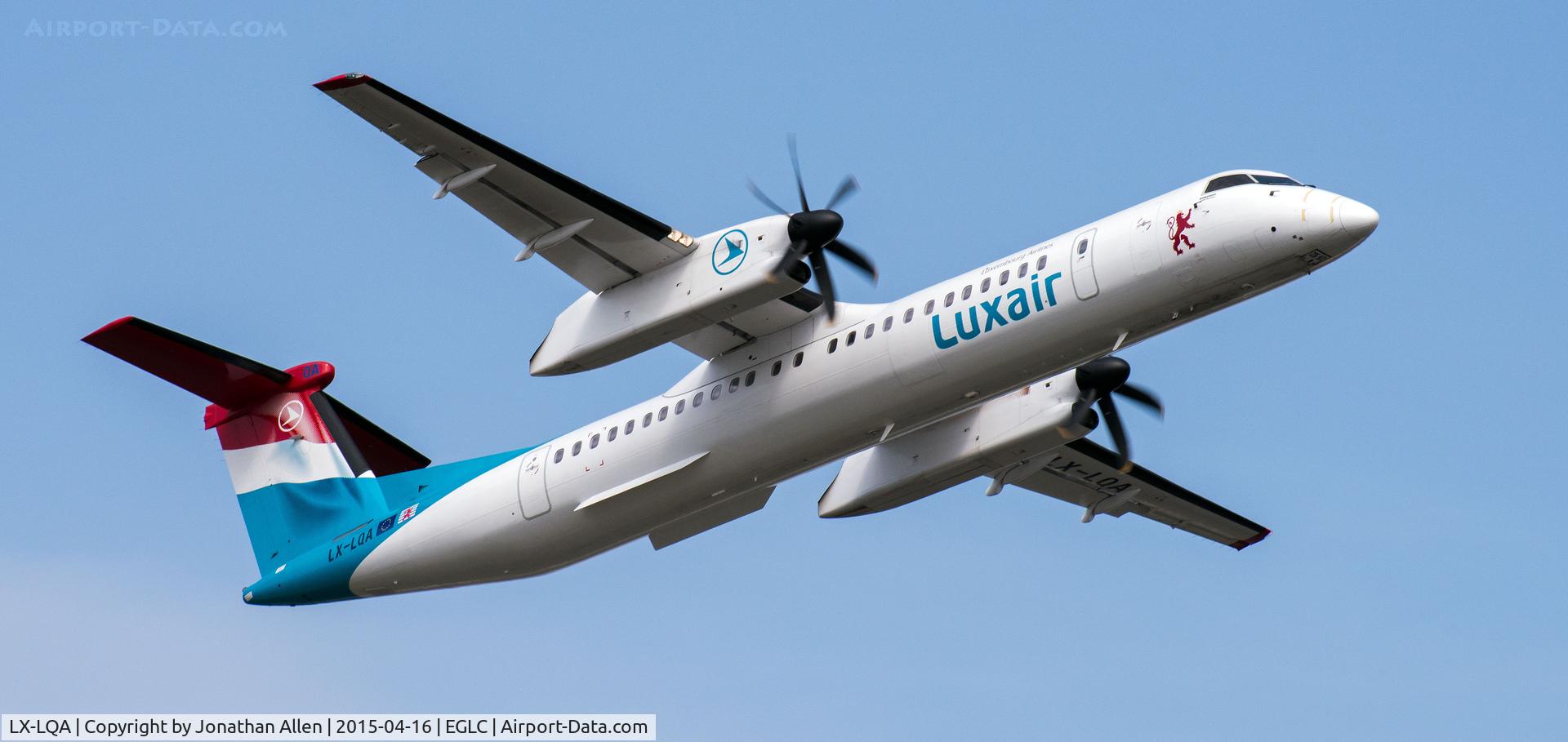 LX-LQA, 2014 De Havilland Canada DHC-8-402 Dash 8 C/N 4468, Departing from London City Airport.