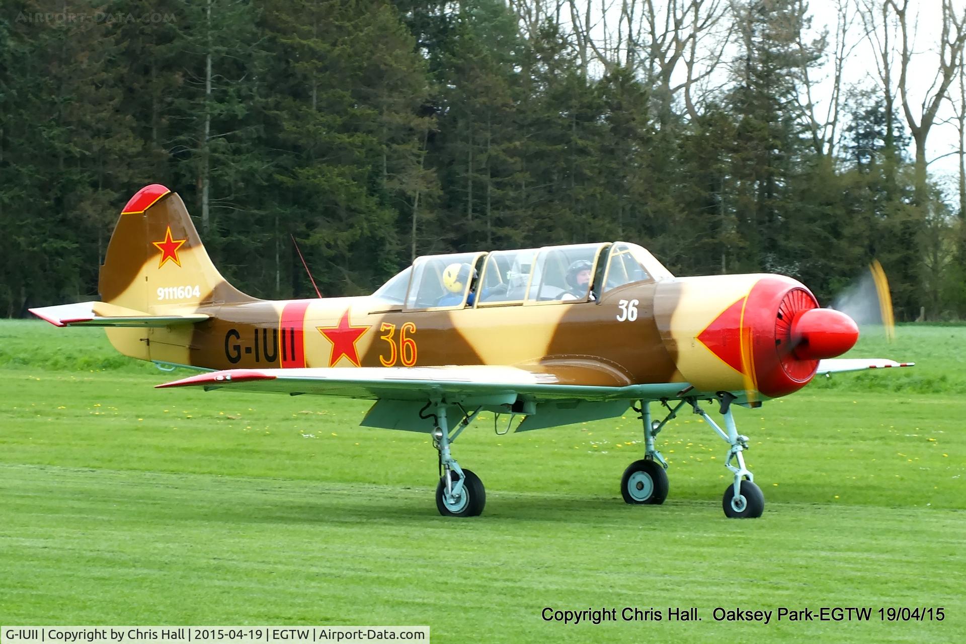 G-IUII, 1991 Yakovlev (Aerostar) Yak-52 C/N 9111604, at Oaksey Park