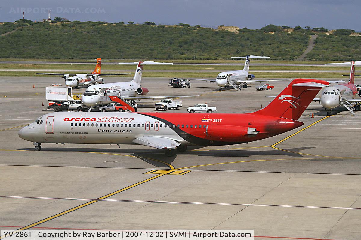 YV-286T, 1970 Douglas DC-9-32 C/N 47473/598, McDonnell Douglas DC-9-32 [47473] (Aserca Airlines) Caracas-Simon Bolivar International~YV 02/12/2007