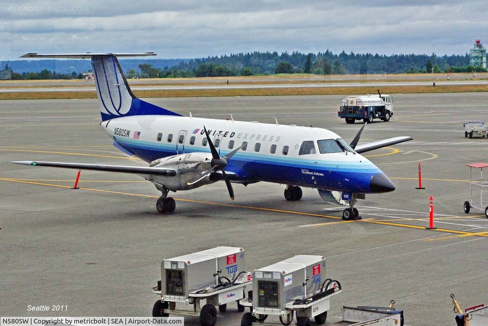 N580SW, 1999 Embraer EMB-120ER Brasilia C/N 120348, at SeaTac,2011