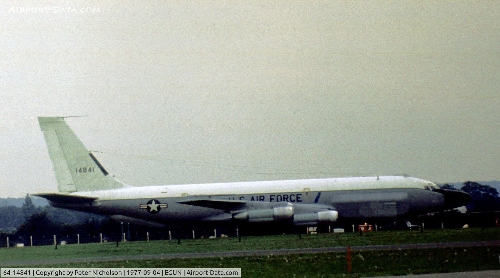 64-14841, 1964 Boeing RC-135V Rivet Joint C/N 18781, This RC-135V Rivet Joint of 55th Strategic Reconnaissance Wing at Offutt AFB was seen at RAF Mildenhall in the Summer of 1977.