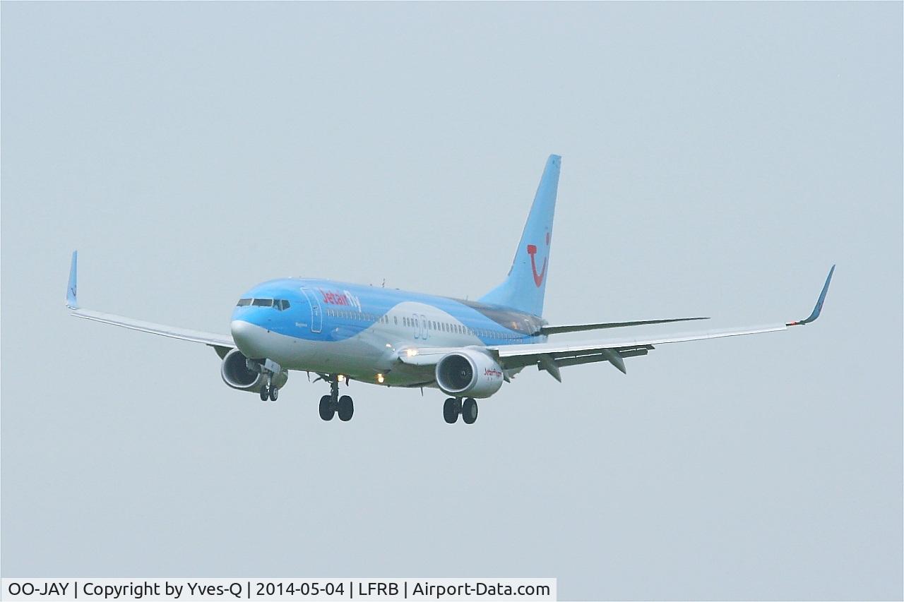 OO-JAY, 2013 Boeing 737-8K5 C/N 40944, Boeing 737-8K5, Short approach rwy 25L, Brest-Bretagne airport (LFRB-BES)