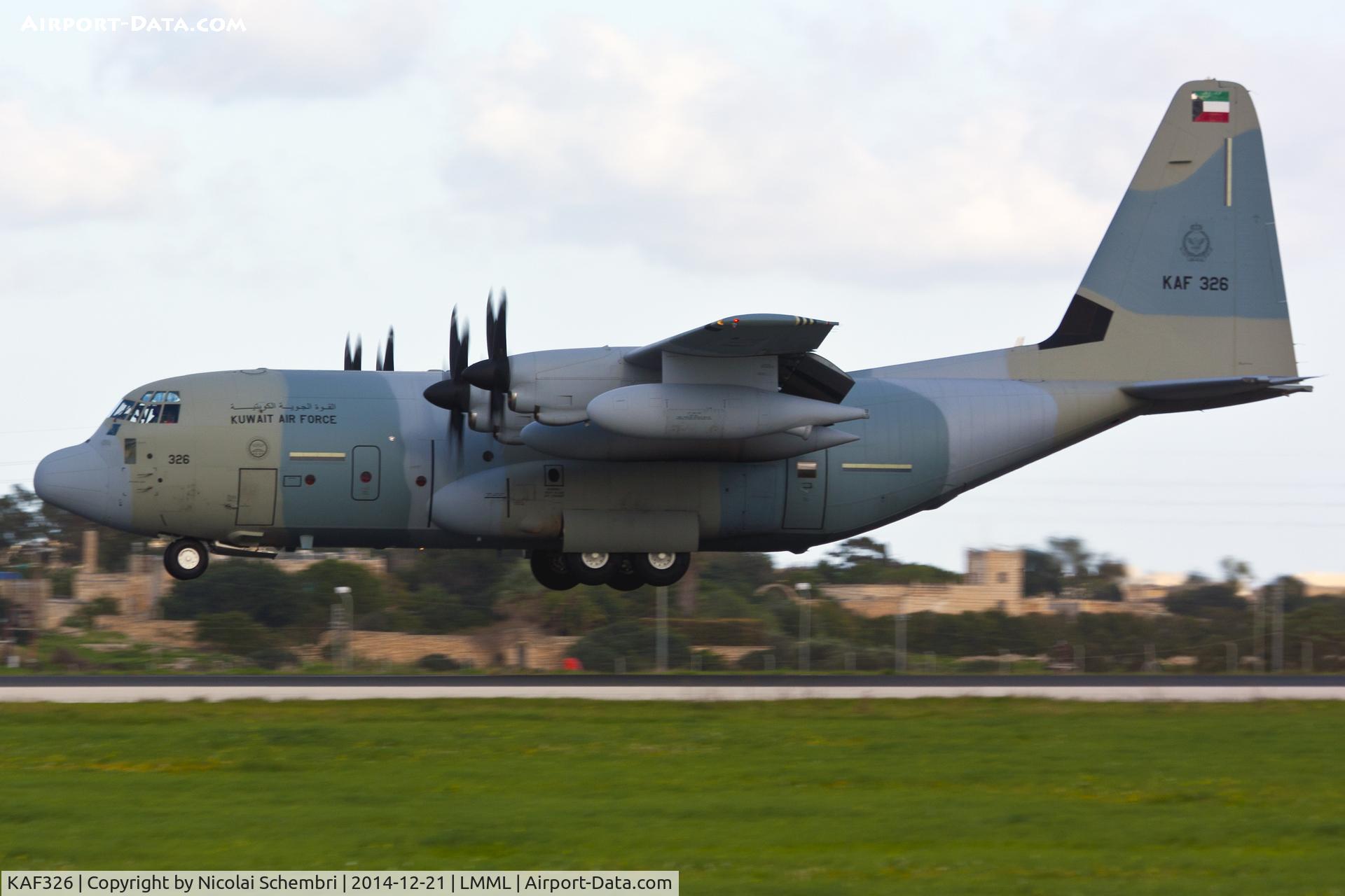 KAF326, Lockheed Martin KC-130J Hercules Hercules C/N 382-5746, Landing runway 31 at Luqa