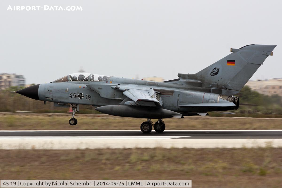 45 19, Panavia Tornado IDS C/N 551/GS167/4219, Landing runway 31 for the Malta International Airshow 2014