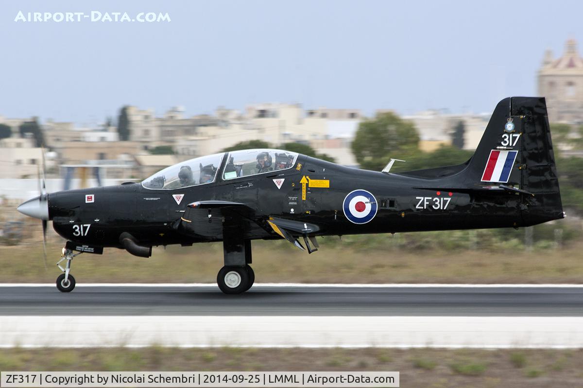ZF317, Short S-312 Tucano T1 C/N S098/T69, Landing runway 31 for the Malta International Airshow 2014