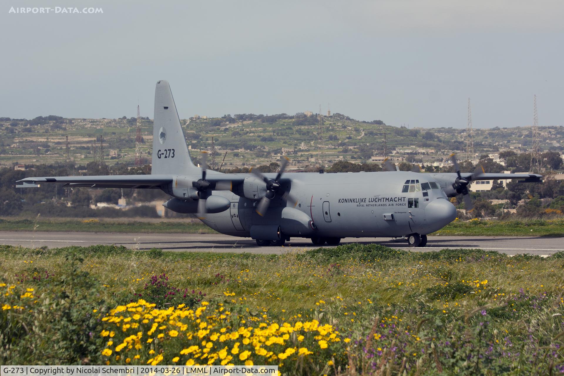 G-273, 1993 Lockheed C-130H-30 Hercules C/N 382-5273, Backtracking runway 23 for depature