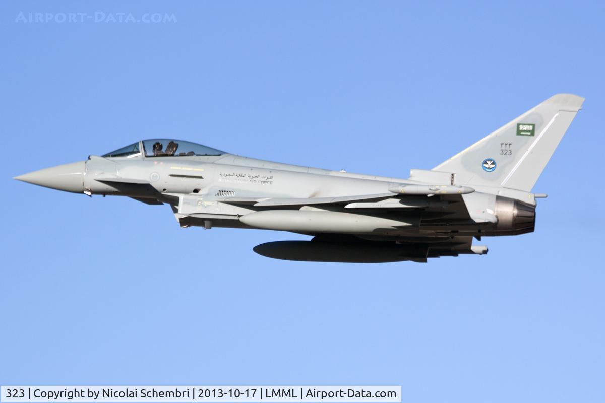 323, 2013 Eurofighter EF-2000 Typhoon F2 C/N 344/CS019, Airborne from touch & go on arrival