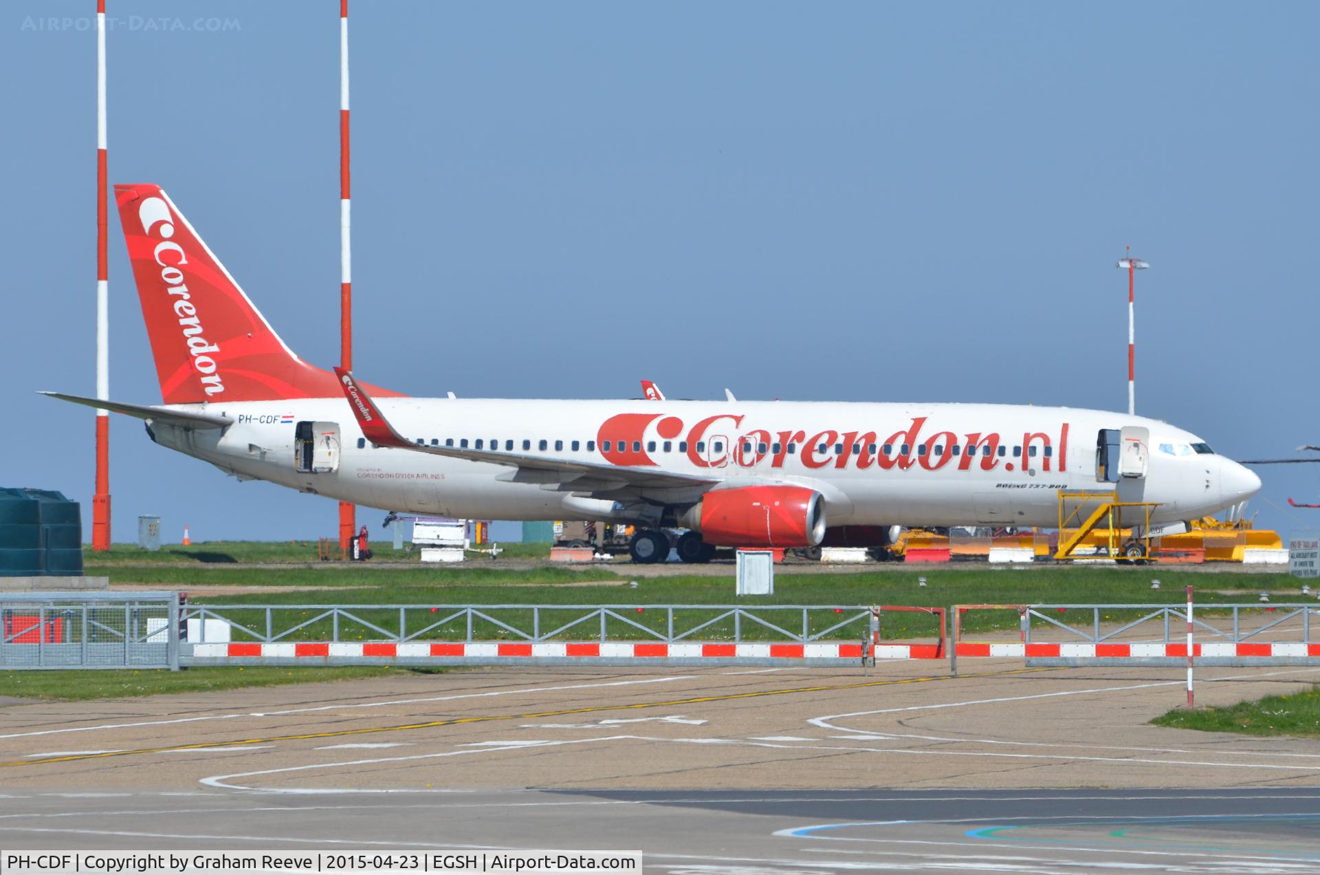 PH-CDF, 1999 Boeing 737-804 C/N 28227, Parked at Norwich.