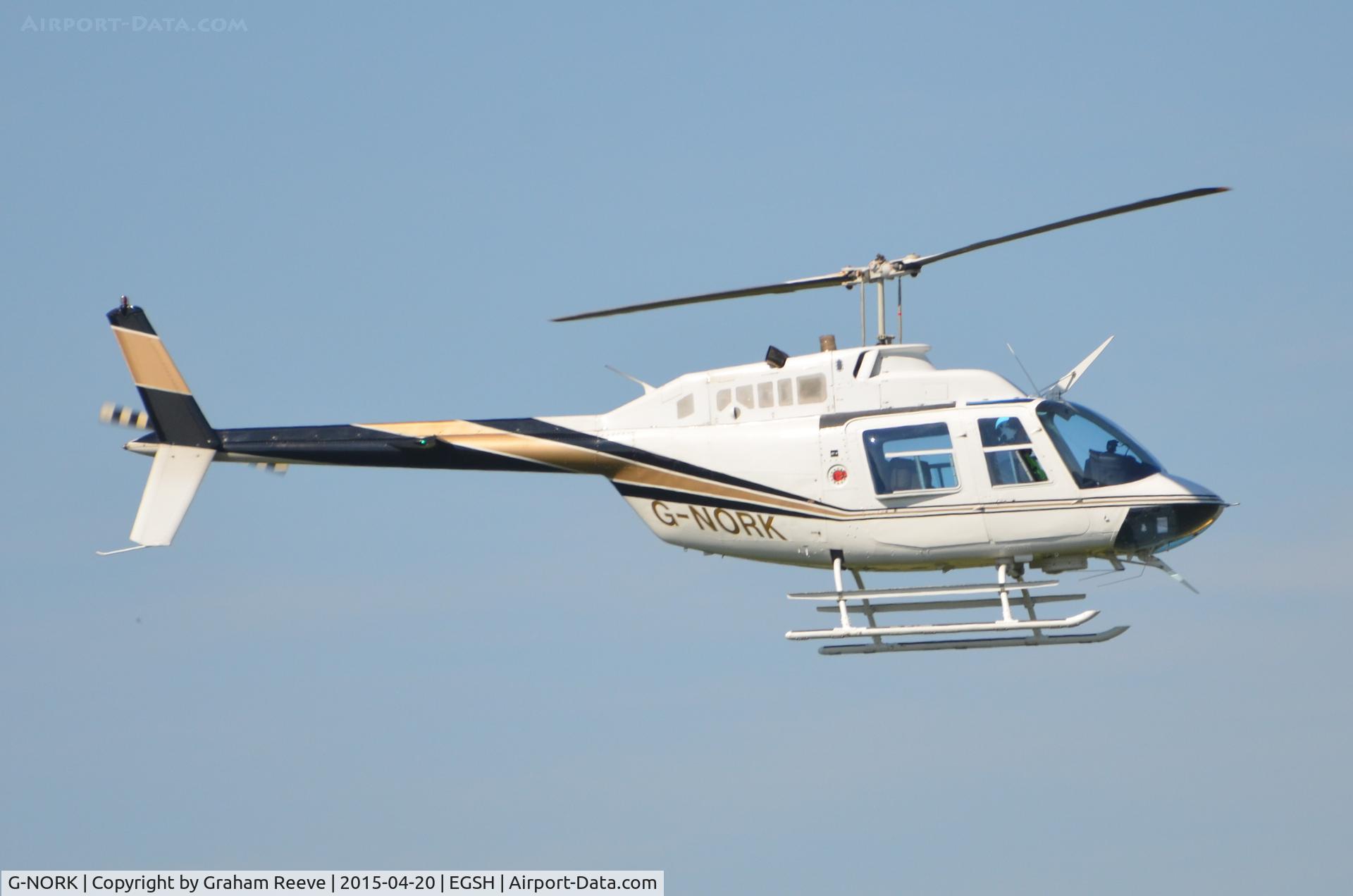 G-NORK, 1982 Bell 206B JetRanger III C/N 3615, On finals into Norwich.