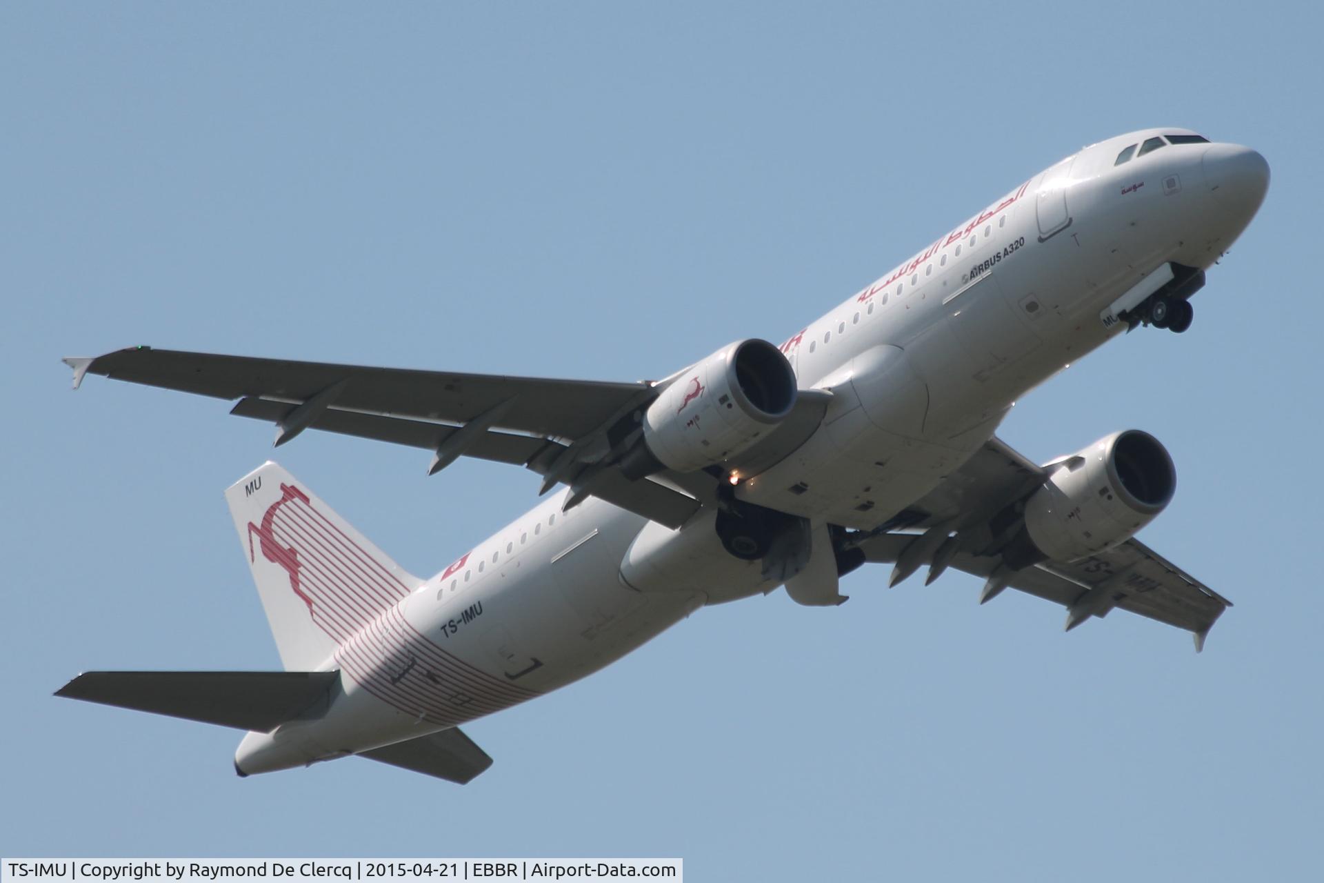 TS-IMU, 2013 Airbus A320-214 C/N 5474, Take-off from Brussels airport.