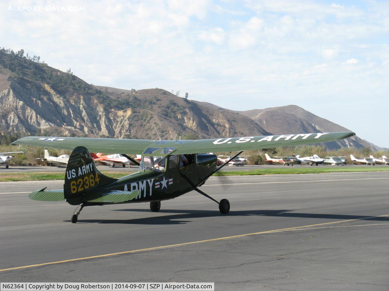 N62364, 1953 Cessna 305A C/N 23484, 1953 Cessna 305A as US ARMY L-19A BIRD DOG, Continental E-225 225 Hp, constant speed prop, ex-Canadian Forces total stunning rebuild, SZP-based, taxi to Rwy 04