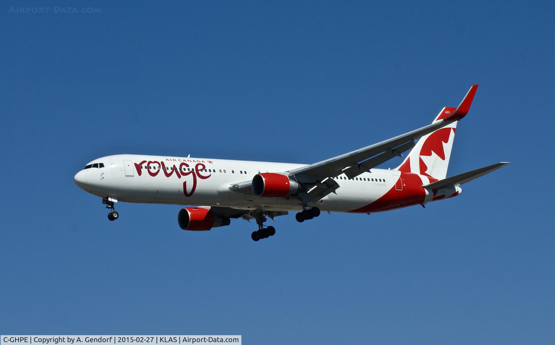 C-GHPE, 2003 Boeing 767-33A/ER C/N 33423, Air Canada Rouge, seen here on short finals at Las Vegas Int'l(KLAS)