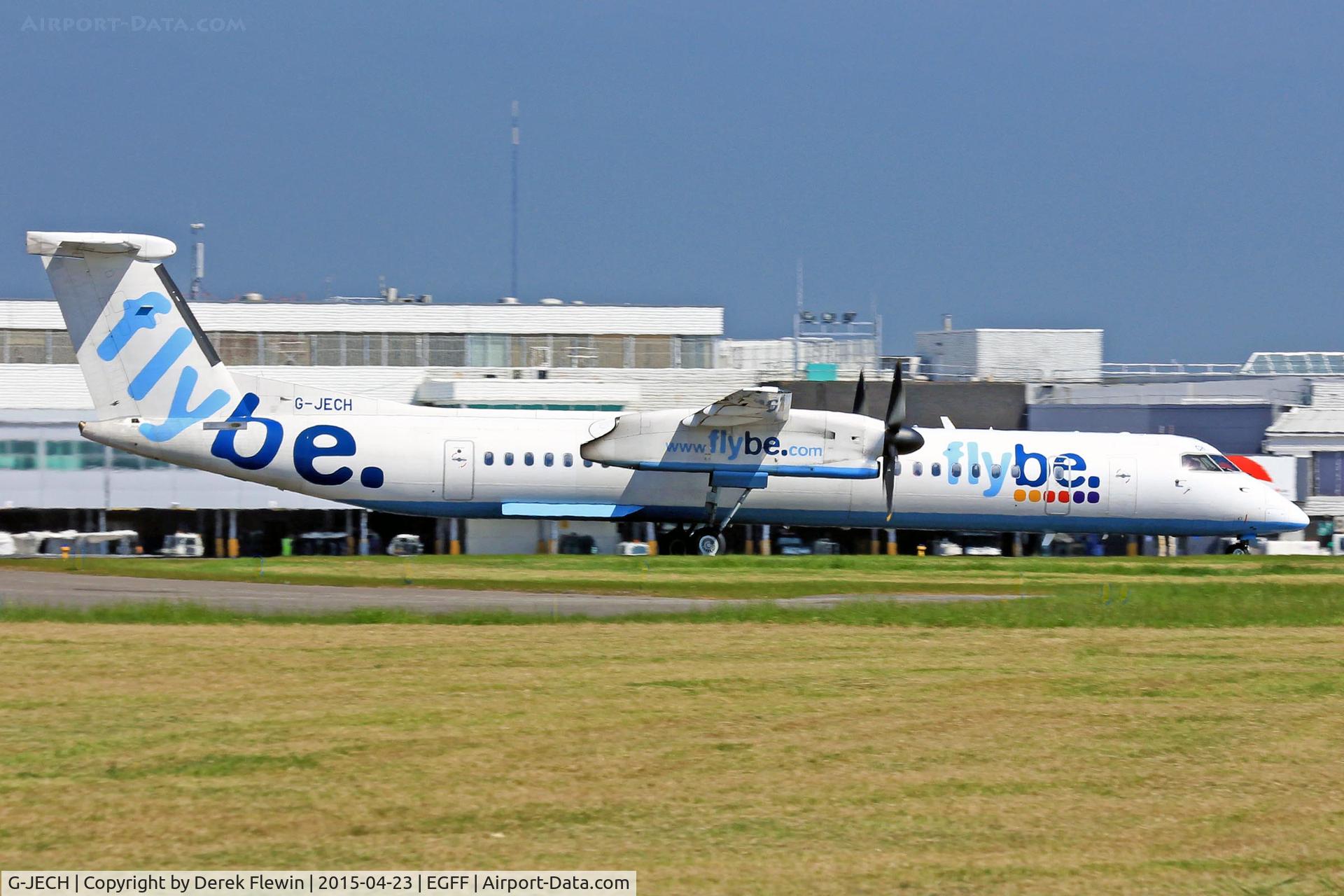 G-JECH, 2005 De Havilland Canada DHC-8-402Q Dash 8 C/N 4103, Dash 8, Flybe, callsign Jersey 7UA, previously C-FCQC, seen departing runway 12, en-route Belfast City.