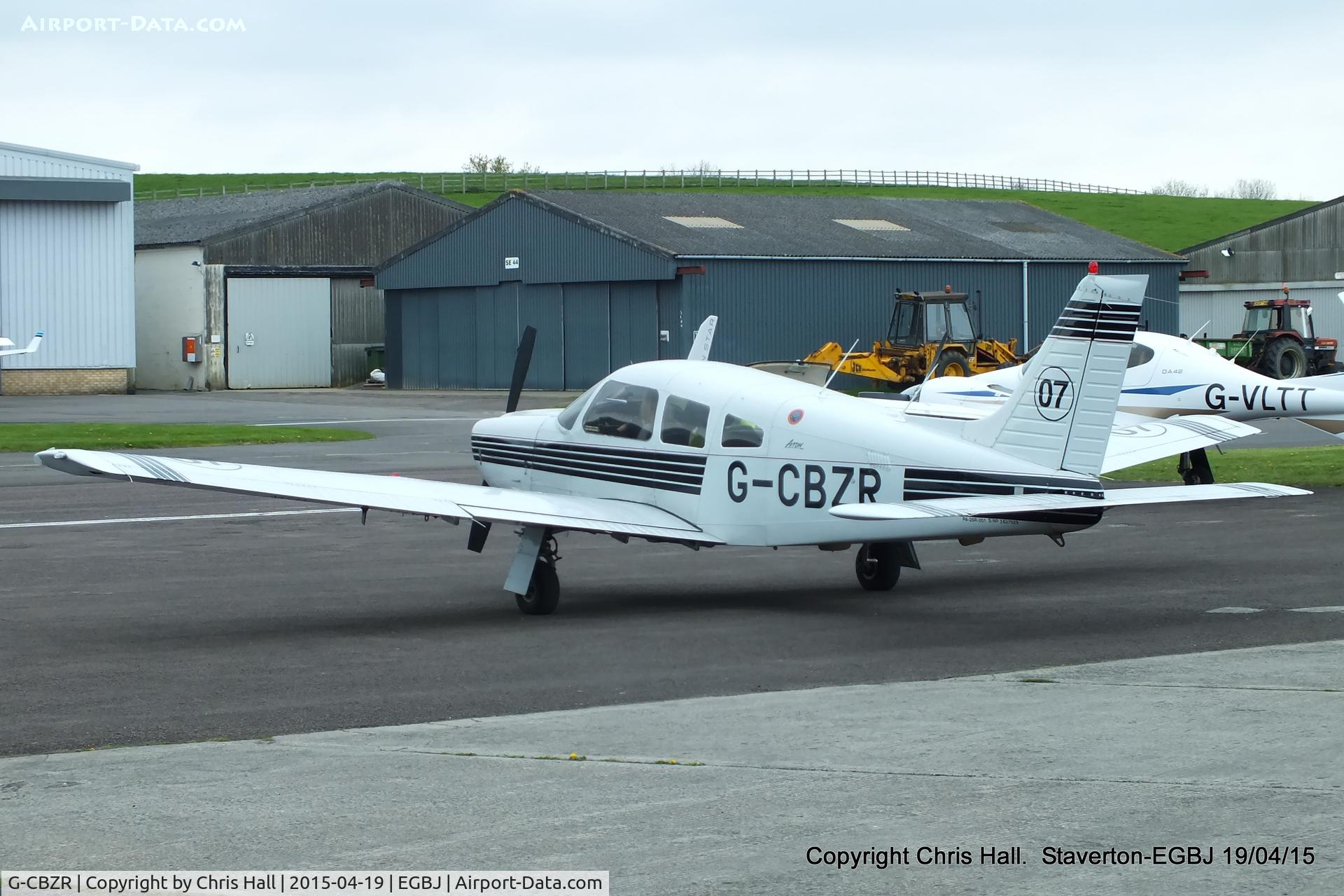 G-CBZR, 1989 Piper PA-28R-201 Cherokee Arrow III C/N 2837029, at Staverton