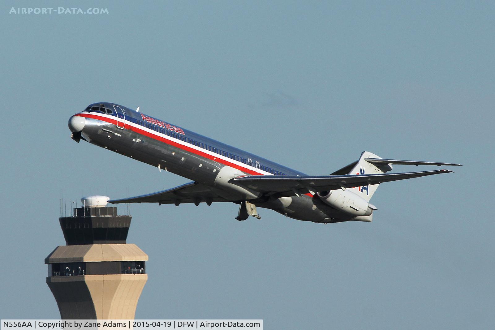 N556AA, 1991 McDonnell Douglas MD-82 (DC-9-82) C/N 53086, American Airlines MD-80 departing DFW Airport