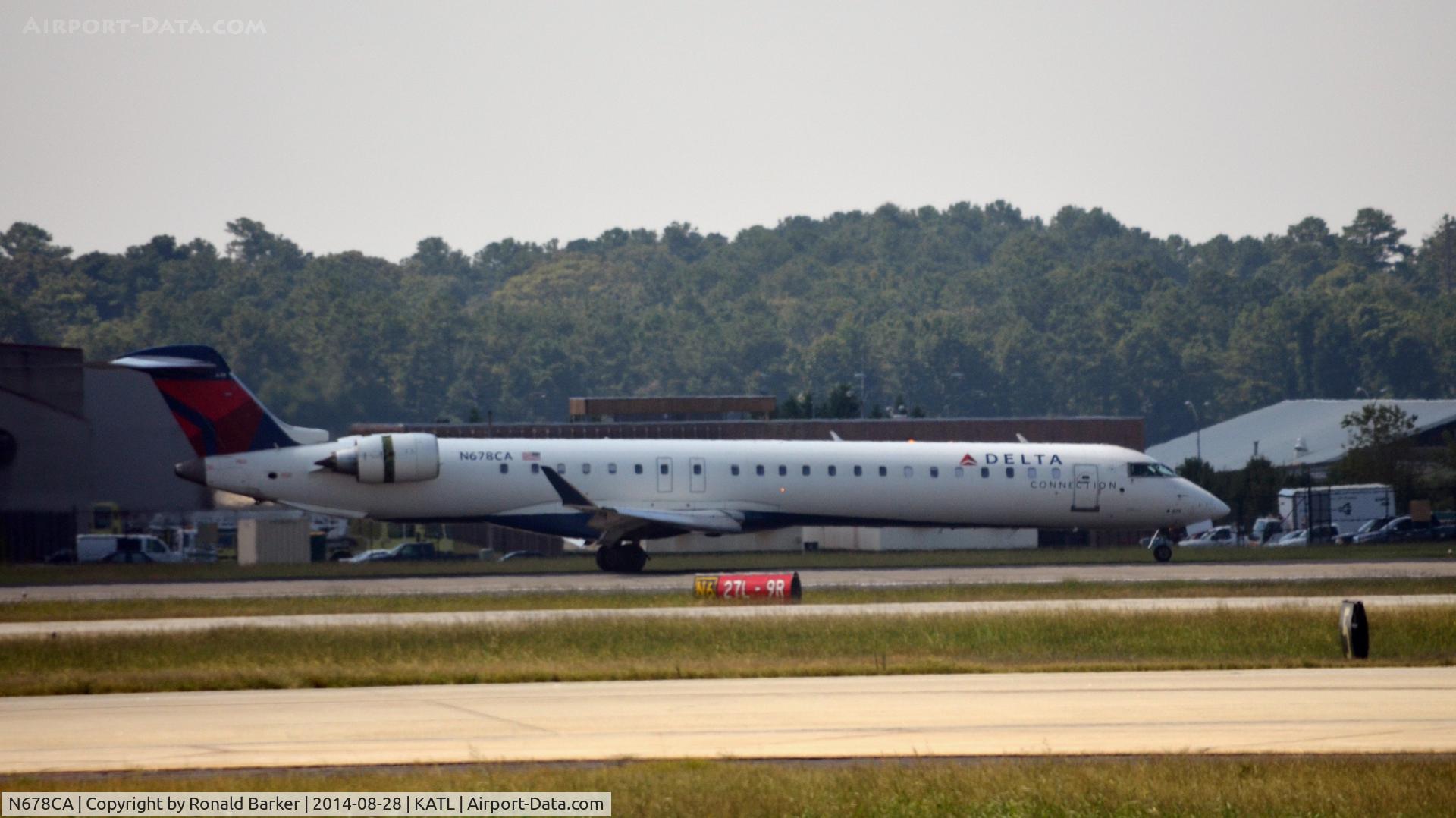 N678CA, 2007 Bombardier CRJ-900ER (CL-600-2D24) C/N 15125, Landing Atlanta