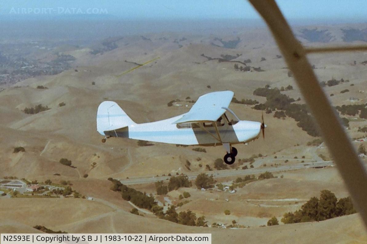 N2593E, 1946 Aeronca 7AC Champion C/N 7AC-6175, 93E in flight.