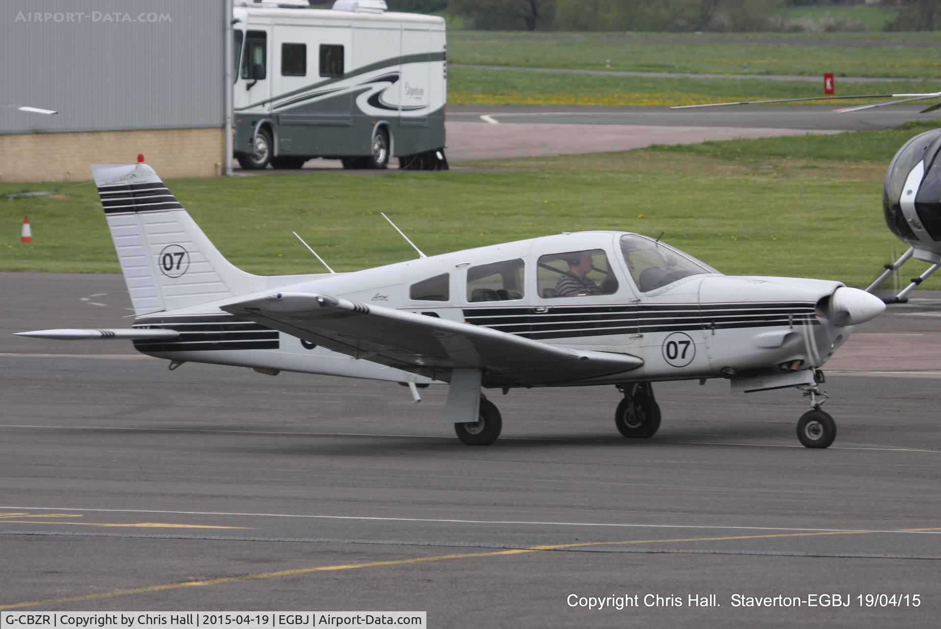 G-CBZR, 1989 Piper PA-28R-201 Cherokee Arrow III C/N 2837029, at Staverton