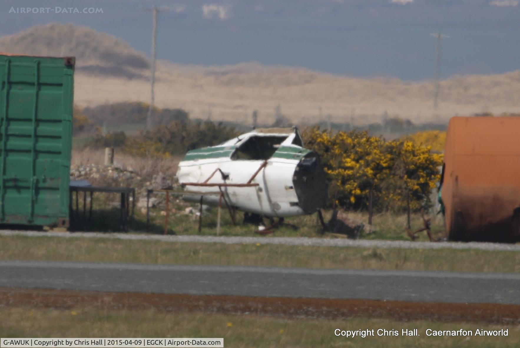 G-AWUK, 1968 Reims Cessna F150H C/N 0344, on the fire dump at Caernarfon