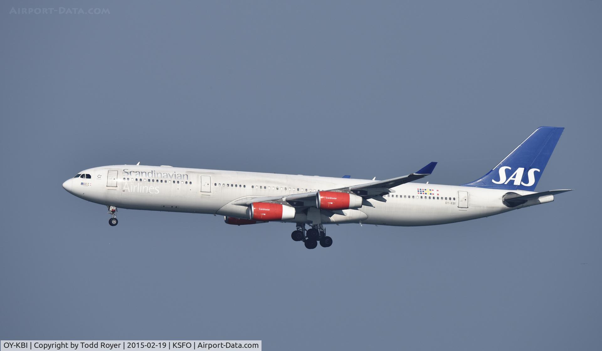 OY-KBI, 2001 Airbus A340-313X C/N 430, Landing at SFO