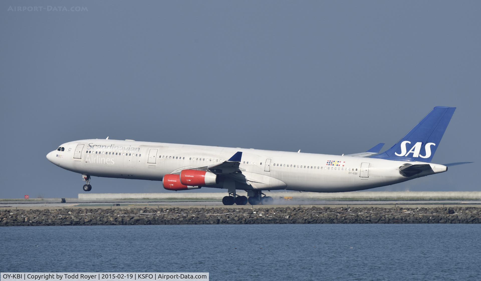 OY-KBI, 2001 Airbus A340-313X C/N 430, Landing at SFO