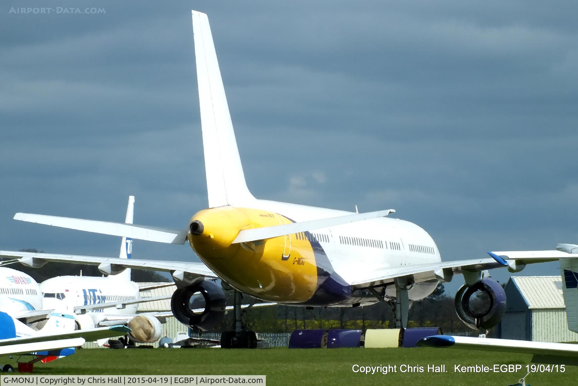 G-MONJ, 1988 Boeing 757-2T7 C/N 24104, ex Monarch, being scrapped at Kemble