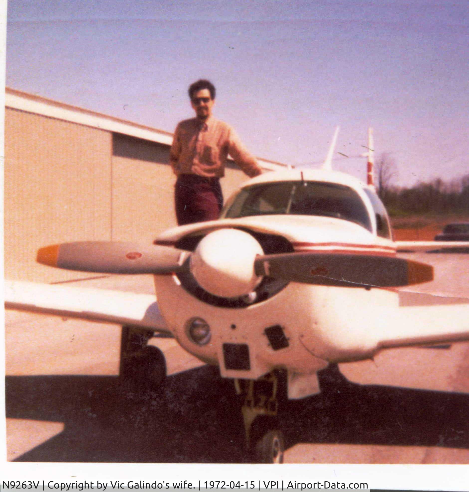N9263V, 1969 Mooney M20C Ranger C/N 690070, At VPI airport, Blacksburg, VA, around 1972-3.