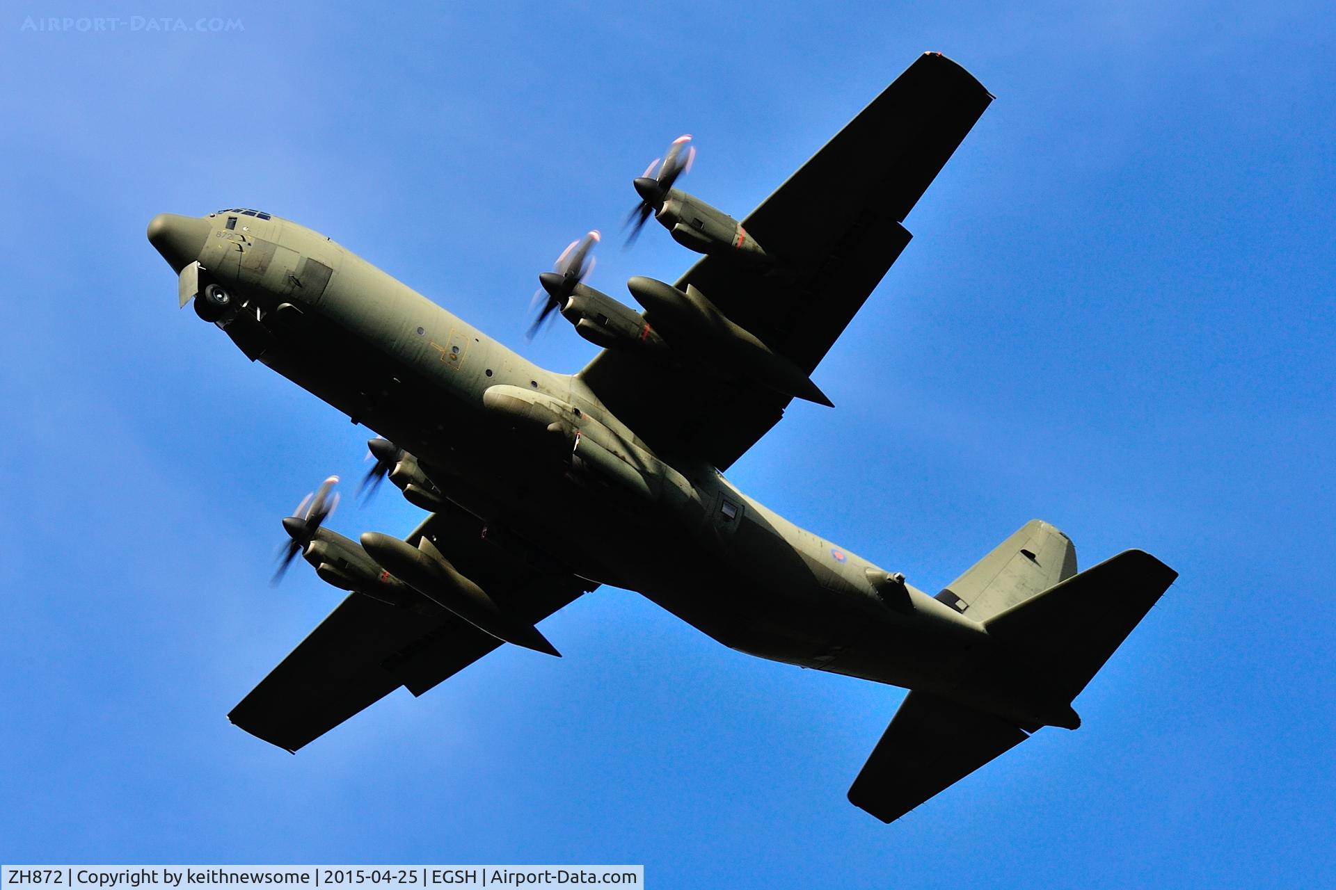 ZH872, 1997 Lockheed Martin C-130J-30 Hercules C.4 C/N 382-5456, Climbing away following ILS approach.