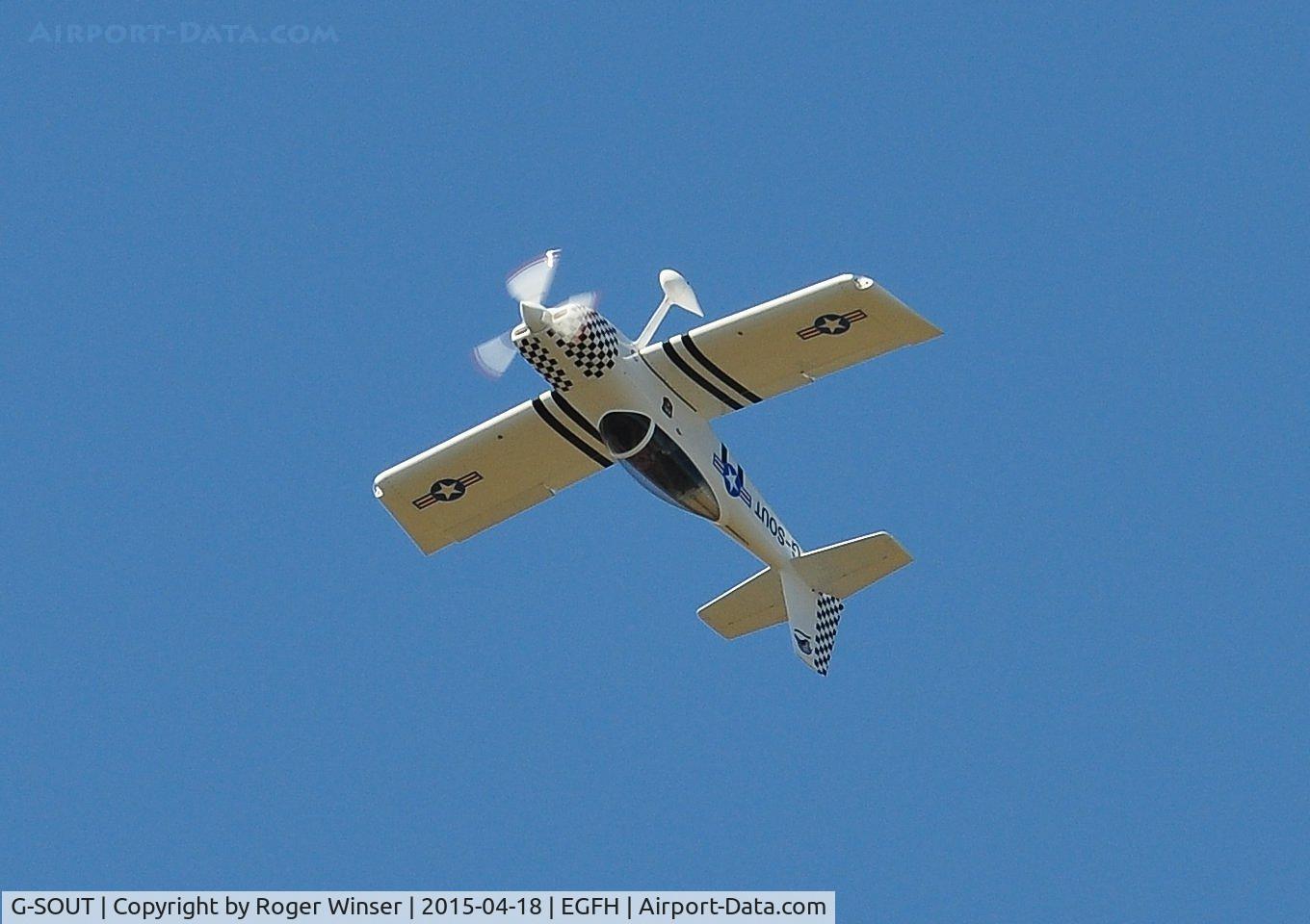 G-SOUT, 2006 Vans RV-8 C/N PFA 303-13295, Raven 5 of Team Raven during a practice session over Runway 22.