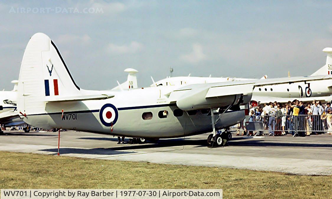 WV701, 1953 Hunting Percival P-66 Pembroke C1 C/N PAC/66/04, Percival P.66 Pembroke C.1 [P66/04] (Royal Air Force) RAF Finningley 30/07/1977. From a slide.