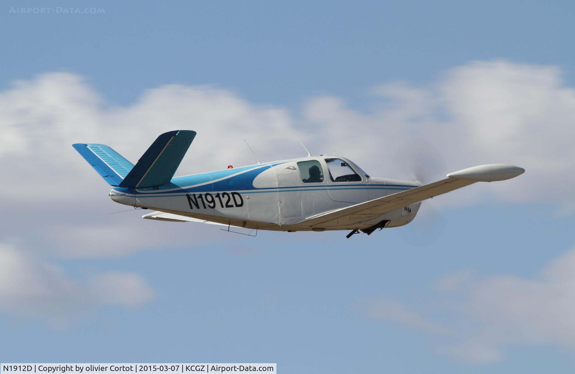 N1912D, 1952 Beech C35 Bonanza C/N D-3162, taking off from Casa Grande