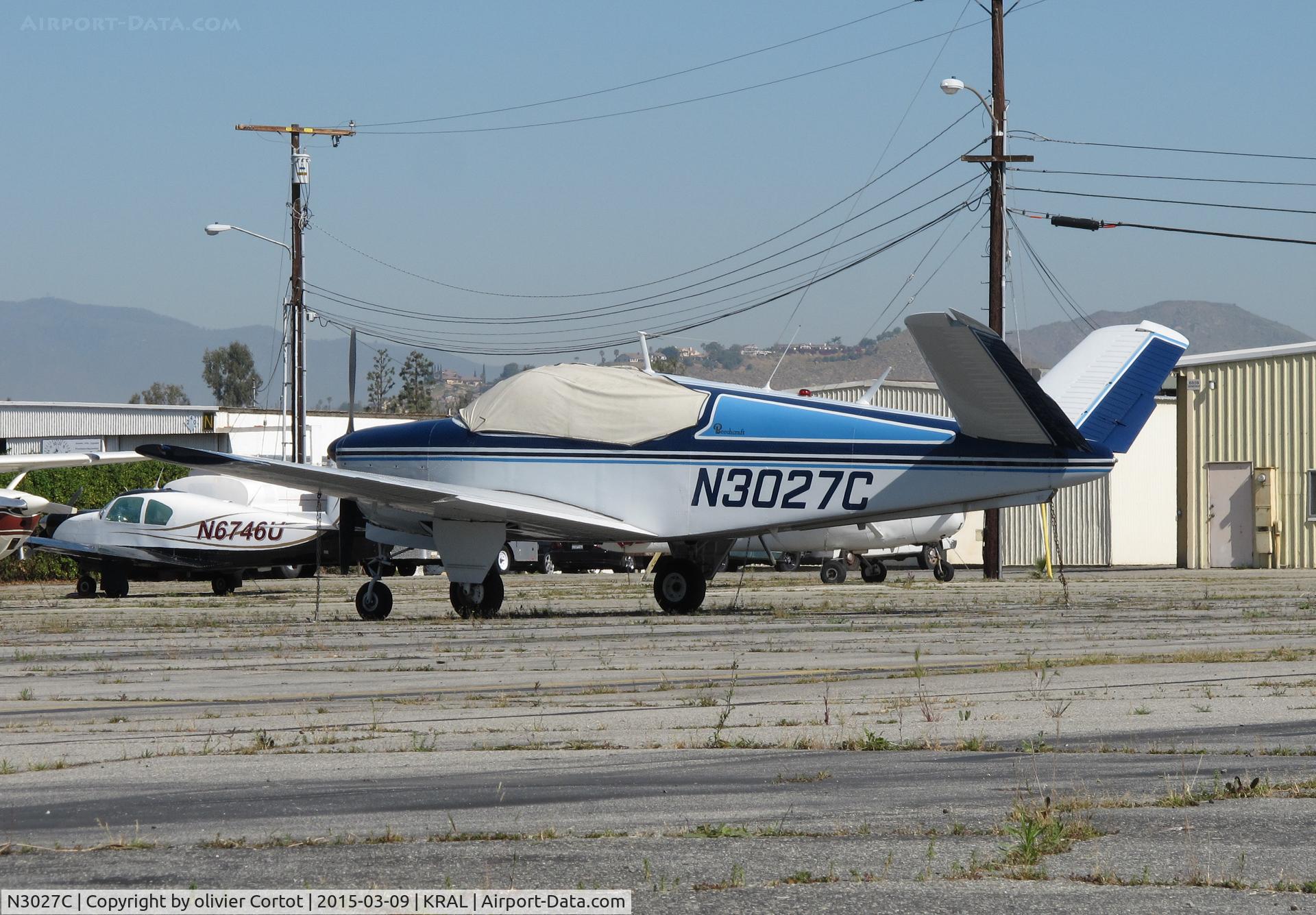 N3027C, 1958 Beech J35 Bonanza C/N D-5692, Riverside airport