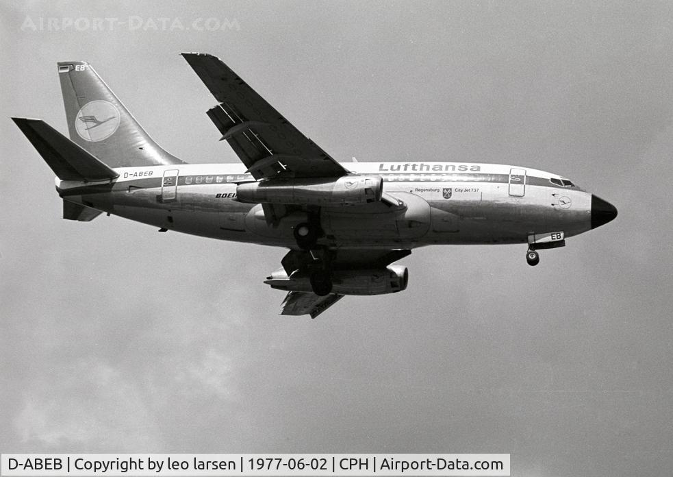 D-ABEB, 1967 Boeing 737-130 C/N 19014, Copenhagen Kastrup 2.6.77